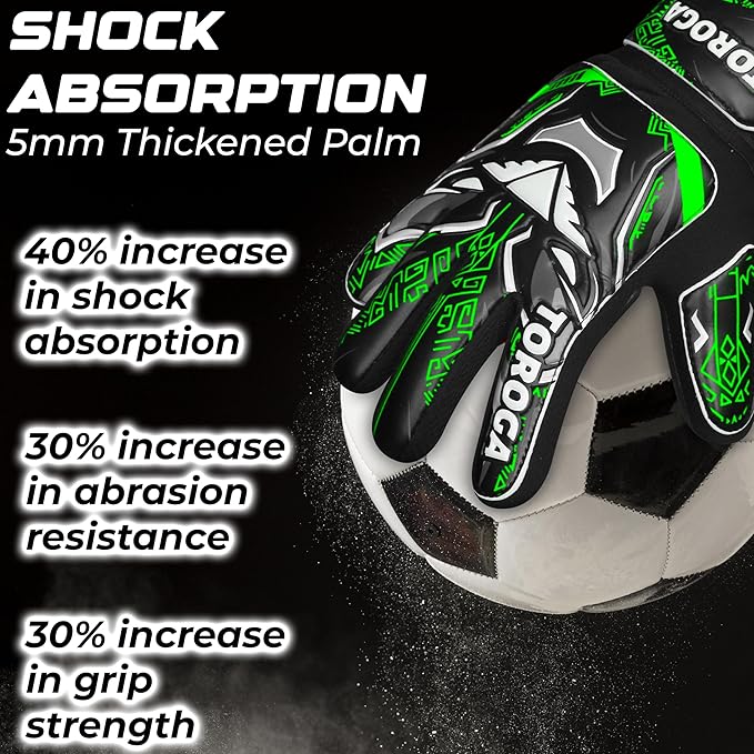 Goalkeeper Gloves for Kids & Youth – Soccer Goalie Gloves, Strong Latex Grip, Double Wrist Support & Breathable Mesh – Boys Football Gloves