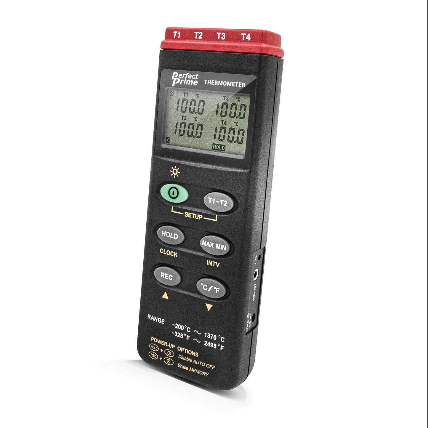 PerfectPrime TC0309, 4-Ch Thermocouple Thermometer K Type Datalogger with USB PC software/RS232 Output