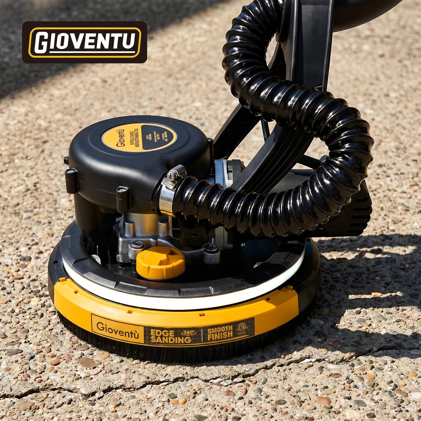 Drywall Sander, 750W Powerful Electric Drywall Sander with Vacuum Attachment, Auto Dust Collection, 7 Variable Speed 900-1800RPM, Dustless Wall Sander with Long Power Cord for Popcorn Ceiling, Drywall