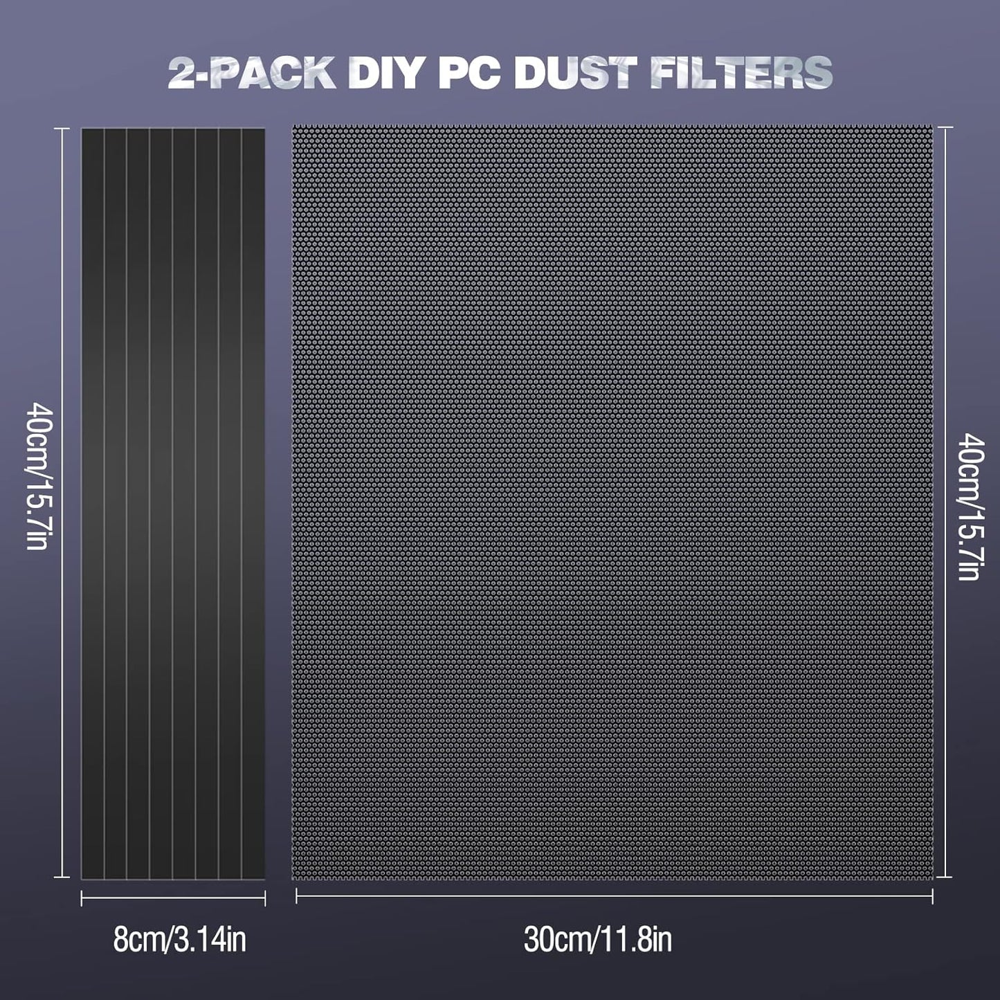 400x300mm [2 Pack] MoKo DIY PC Case Dust Mesh Filter, PVC Dustproof Magnetic Dust Filter Cover, PC Mesh Grill