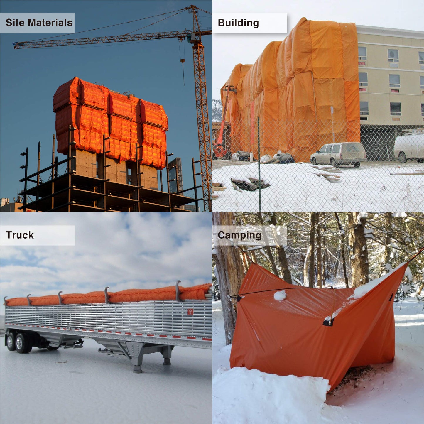 Turtle Life Concrete Curing Blanket 12x24 Feet, Multipurpose Waterproof Construction Insulate Heavy Duty Tarps with Ball Bungee Cords, 3.6mm/0.15inch Thickness, Orange, 1-Package
