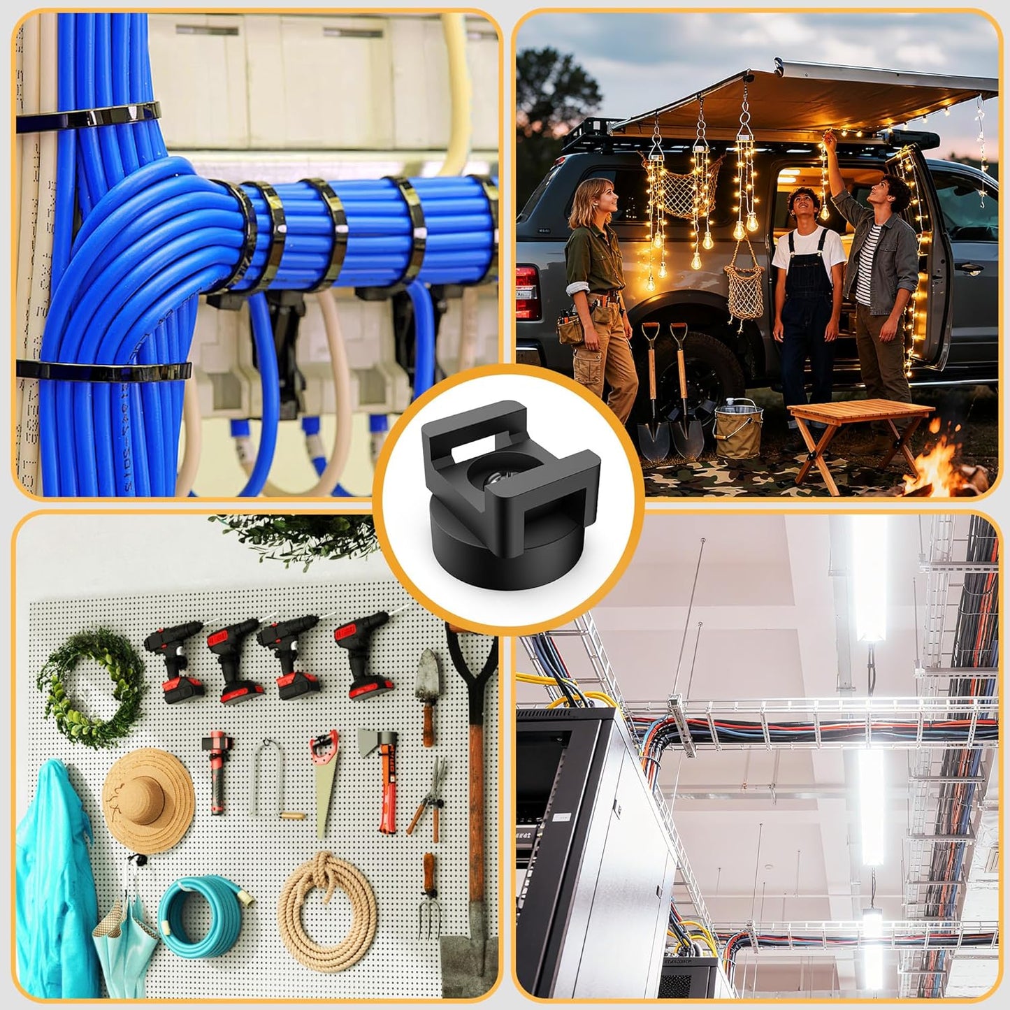 10 26lbs Pcs Magnetic Zip Tie Mount Base Strong Magnetic Zip Tie Holder Multipurpose Magnet Cable Tie Clips Holder Wire