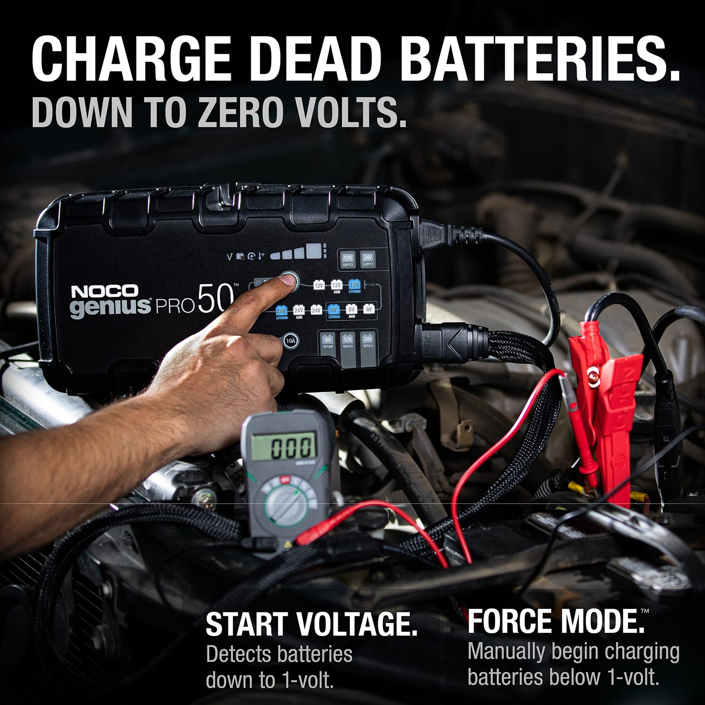 NOCO GENIUSPRO50: 50A 6V/12V/24V Professional Smart Battery Charger – Maintainer, Desulfator & Power Supply with Overcharge Protection & Thermal Compensation – for Lead-Acid & Lithium Batteries