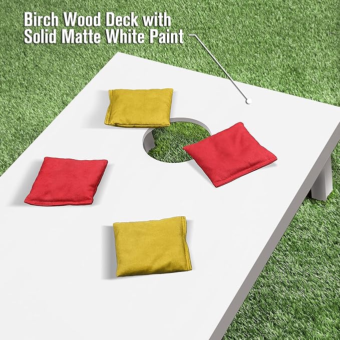 GoSports 4 ft x 2 ft Regulation Size Wooden Cornhole Boards Set - Includes Carrying Case and Over 100 Optional Bean Bag Colors
