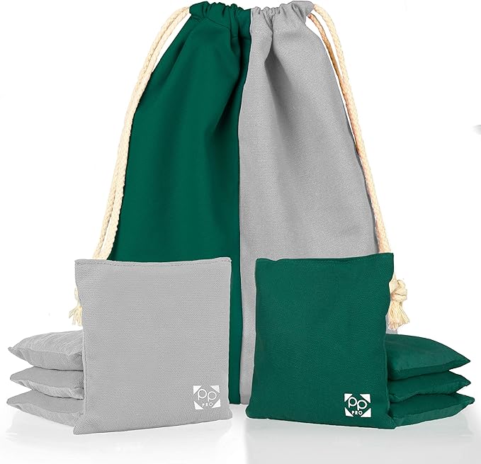 Professional Cornhole Bags - Set of 8 Regulation All Weather Double Sided - Sticky Side/Slick Side Bean Bags for Pro Corn Hole Game