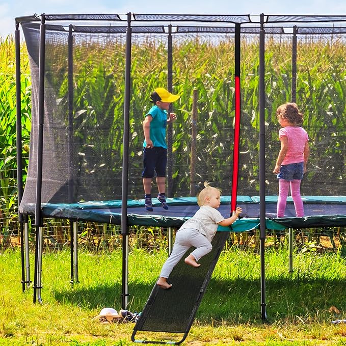 TANOSHII® Universal Trampoline Slide Ladder with Handles, Strong Tear Resistant Fabric, Easy to Install, Fit All Kinds of Trampolines, for Kids Toddlers Climb Up & Slide Down，20"x60"