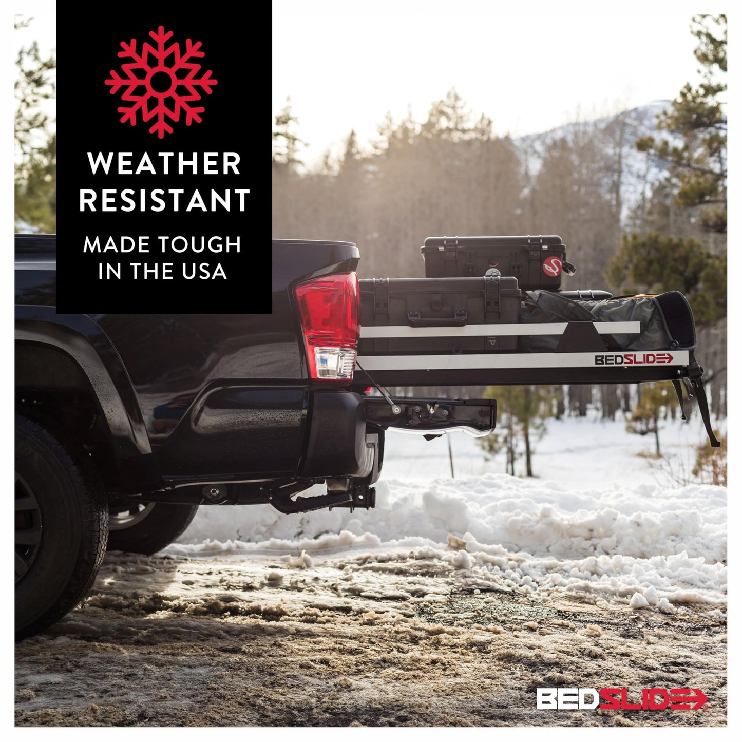 Bedslide 1500 Contractor Sliding Truck Bed Organizer, 65 x 48-Inch, Capacity 1500 lbs., Truck Bed Storage Tray, Black