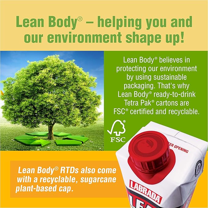 LABRADA Nutrition - Lean Body RTD Whey Protein Shake, Convenient On-The-Go Meal Replacement Shake for Men & Women, 20 Grams of Protein ??Zero Sugar, Lactose & Gluten Free, Vanilla (Pack of 16)