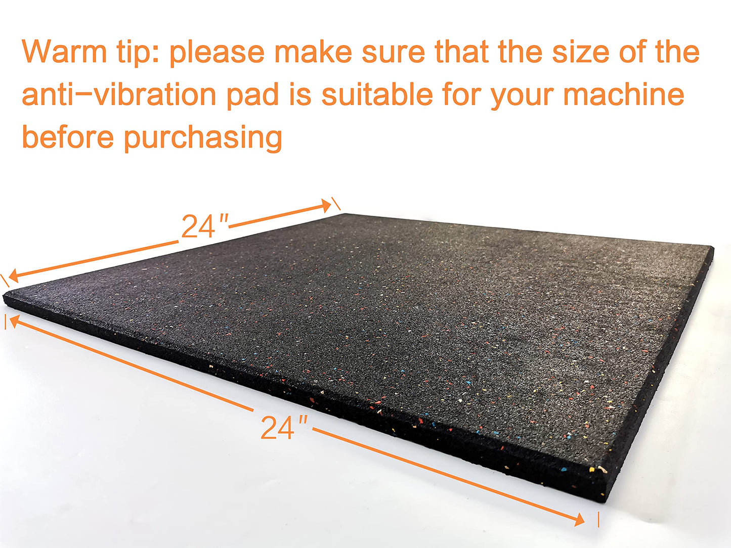 Goodhoily Anti-Vibration Pad 24" x 24",3/5" Heavy Duty Thick- Rubber Vibration Pad -Sound Absorbing Mat- for Dryers, Fitness Equipmen,Audio Equipment(Square) Black