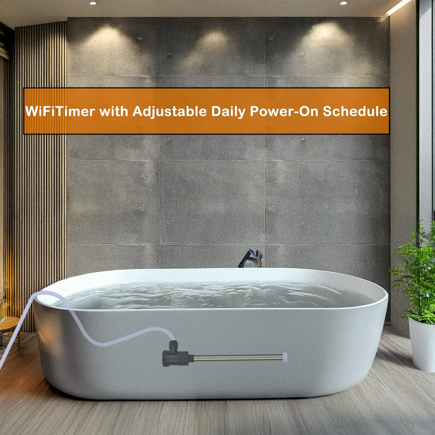 LASTINGCAPE 1800W Fully Submersible Pool & Hot Tub Portable Electric Immersion Water Heater with WiFi Timer, Auto Shut Off and Temp Control for Swimming Pool, Above Ground Pool, Bathtub and Baptistry