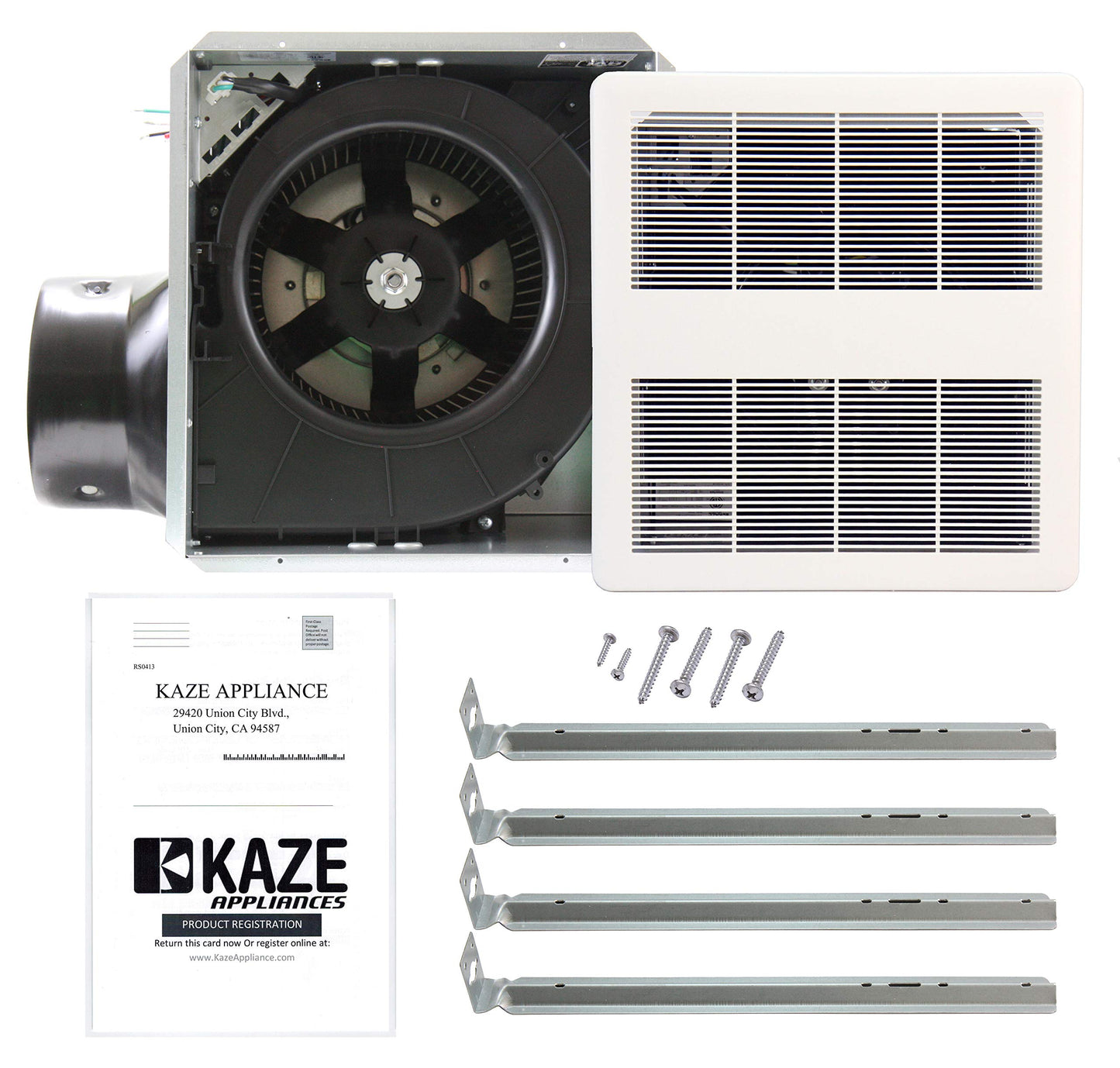 KAZE APPLIANCE SEP150 | 150 CFM | 0.5 Sone Ultra Quiet | Energy Star Certified | Energy-Saving Bathroom Exhaust Ventilation Fan