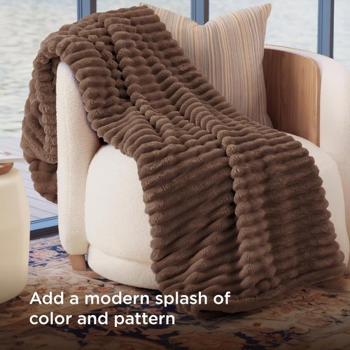 Bedsure GentleSoft Brown Fleece Blanket - Cozy 60x80 Inch Throw for Couch and Home Decor