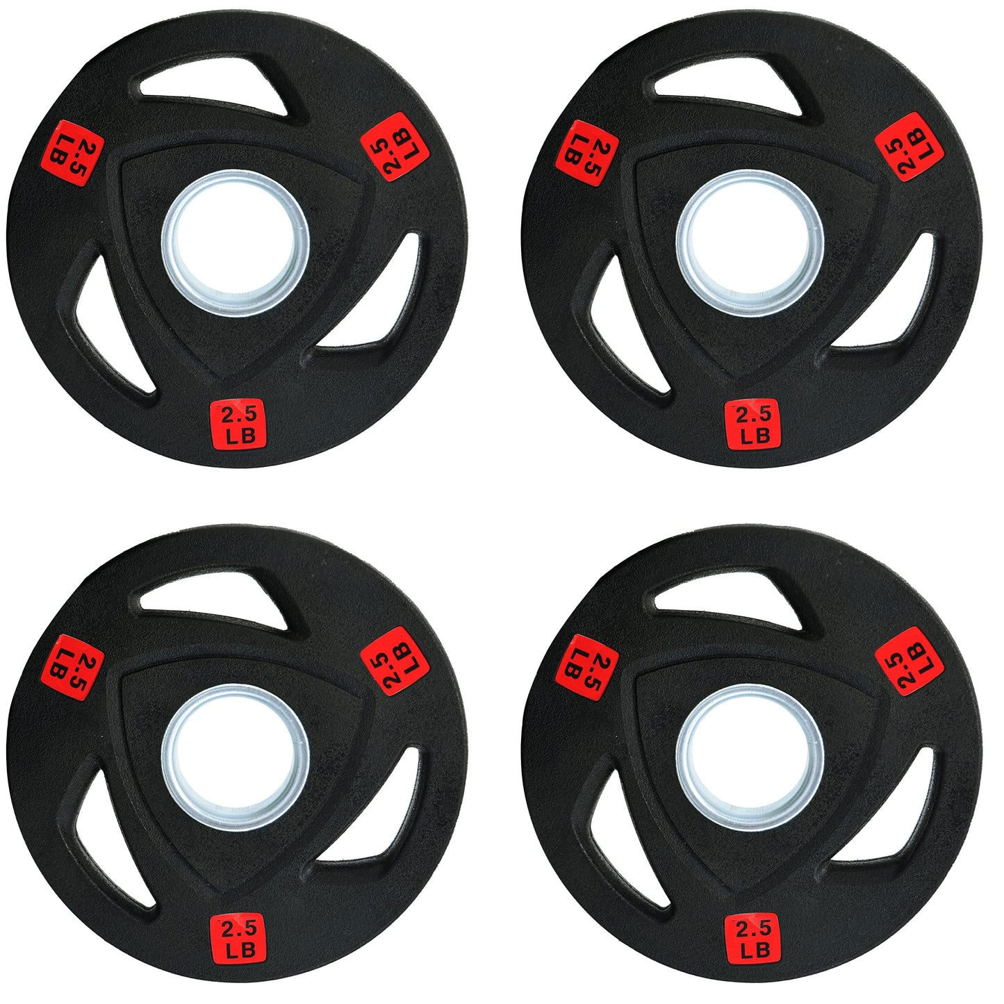 Fitvids Olympic Cast Iron 2-Inch Weight Plate for Strength Training & Weightlifting, Rubber Coate Style, 2.5LB Set of 4