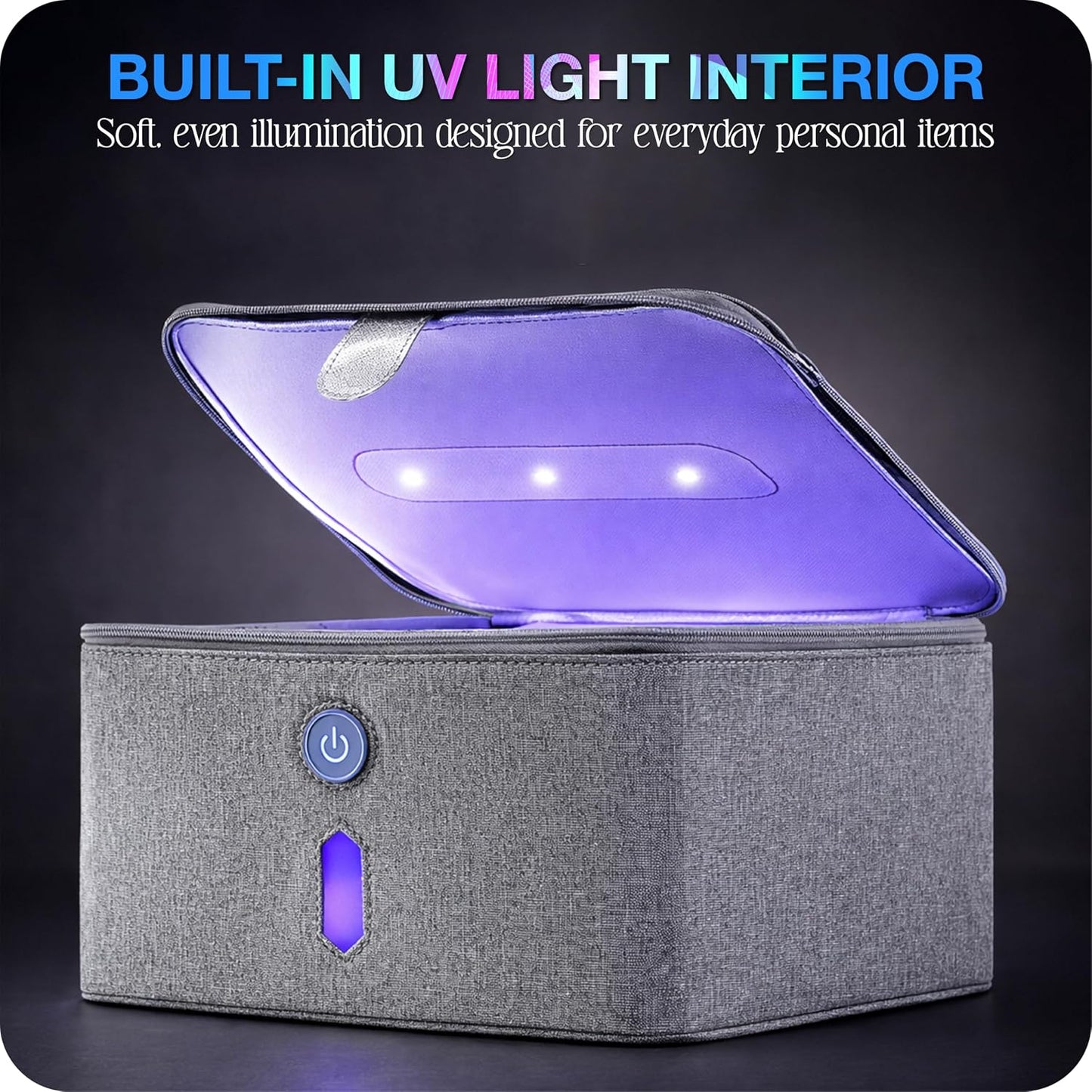 Brookstone UV Light Bag, Portable Sterilizing Bag for Everyday Items, Including Smart Phones, Masks and Small Gadgets