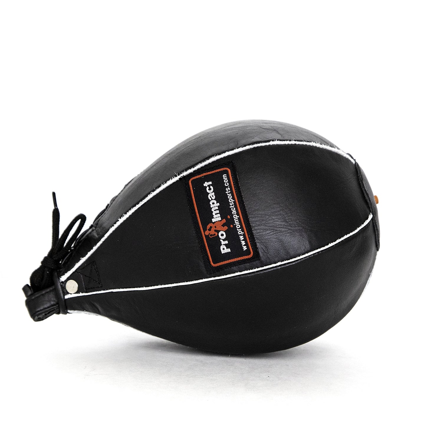 Pro Impact Genuine Leather Speedbag Black – Heavy Duty Leather Hanging Swivel Punch Ball for Boxing MMA Muay Thai Fitness or Fighting Sport Training (Small - 6"x9")