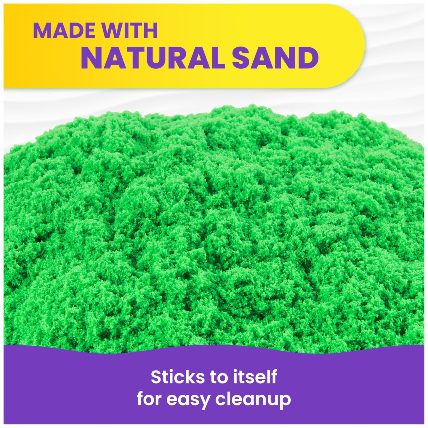 Kinetic Sand, 2.5lbs Green Play Sand, Amazon Exclusive, Moldable Sensory Toys for Kids, Resealable Bag (Packaging May Vary), for Ages 3 and up