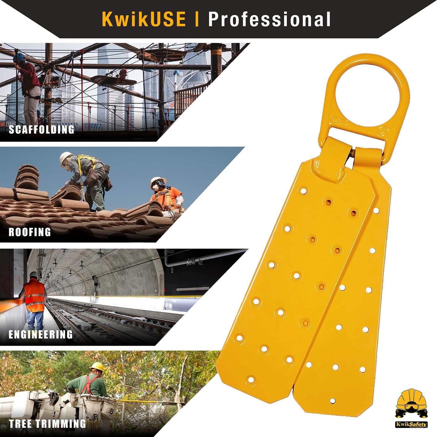 KwikSafety - Charlotte, NC - GATOR [COMBO] Temporary Reusable Roof Anchor + 50’ Vertical Lifeline Rope Assembly ANSI Tested OSHA Compliant PPE Fall Protection System D Ring Fall Arrest Equipment