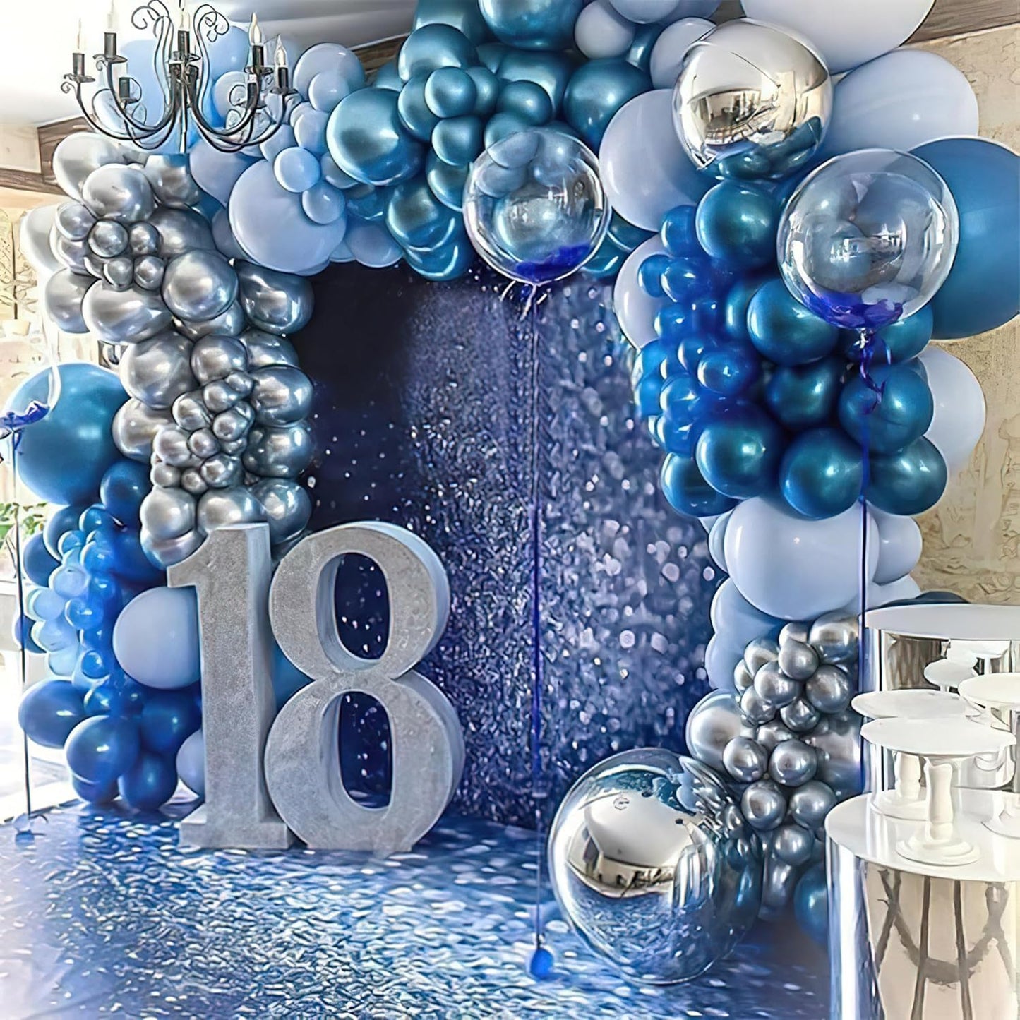 PartyWoo 12-Inch Pearl Azure Blue Balloons - Perfect for Birthday, Baby Shower & Wedding Decor