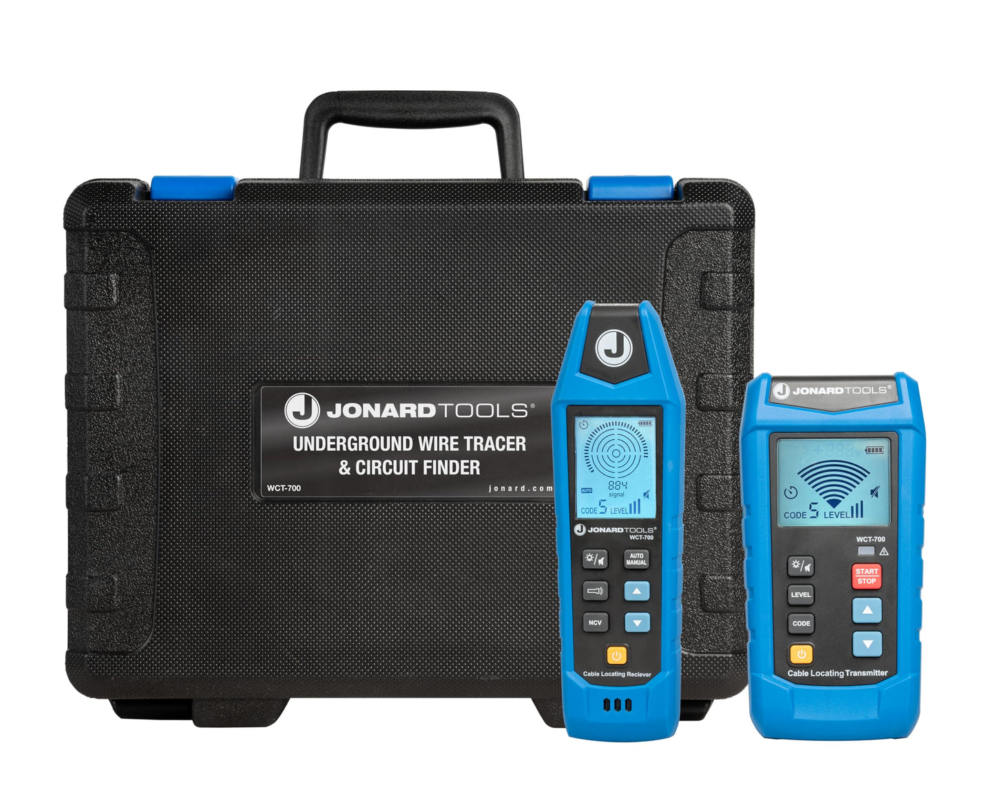Jonard Tools WCT-700 Underground Wire Tracer and Circuit Finder- Trace Cables Up to 7 ft Underground, 1000 ft Long, Dual Backlit LCD Screens, Adjustable Sensitivity, CAT III 600V Rating