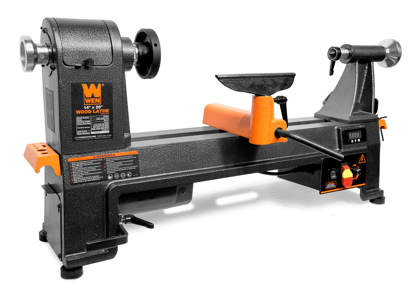 WEN 34035 6-Amp 14-Inch by 20-Inch Variable Speed Benchtop Wood Lathe & CH11 6-Piece Artisan Chisel Set with 6-Inch High-Speed Steel Blades