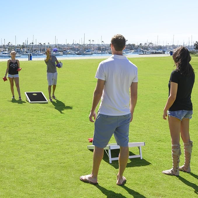 GoSports Tailgate Size 3 x 2 ft Cornhole Sets - Choose LED or Standard - Portable Set Includes 8 Bean Bags & Game Rules