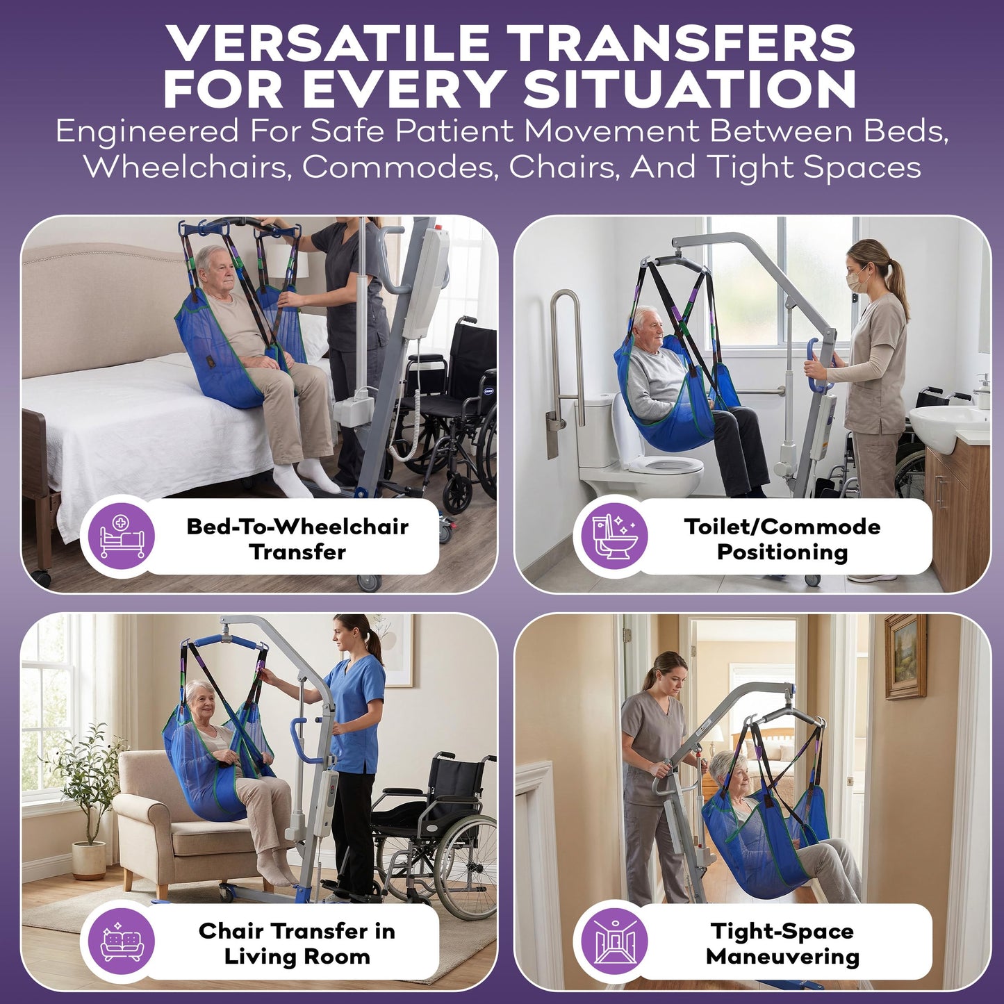 ProHeal Electric Lift - Safe and Easy Full Body Patient Transfer Lifter for Home Use and Facilities - Floor, Low Bed and Chair Lifting, 500 Pound Weight Capacity, 6 Point Spreader Bar