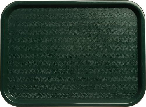 Carlisle FoodService Products CT121608 Cafe Standard Plastic Cafeteria/Fast Food Tray, NSF Certified, BPA Free, 16" Length x 12" Width, Forest Green (Pack of 24)