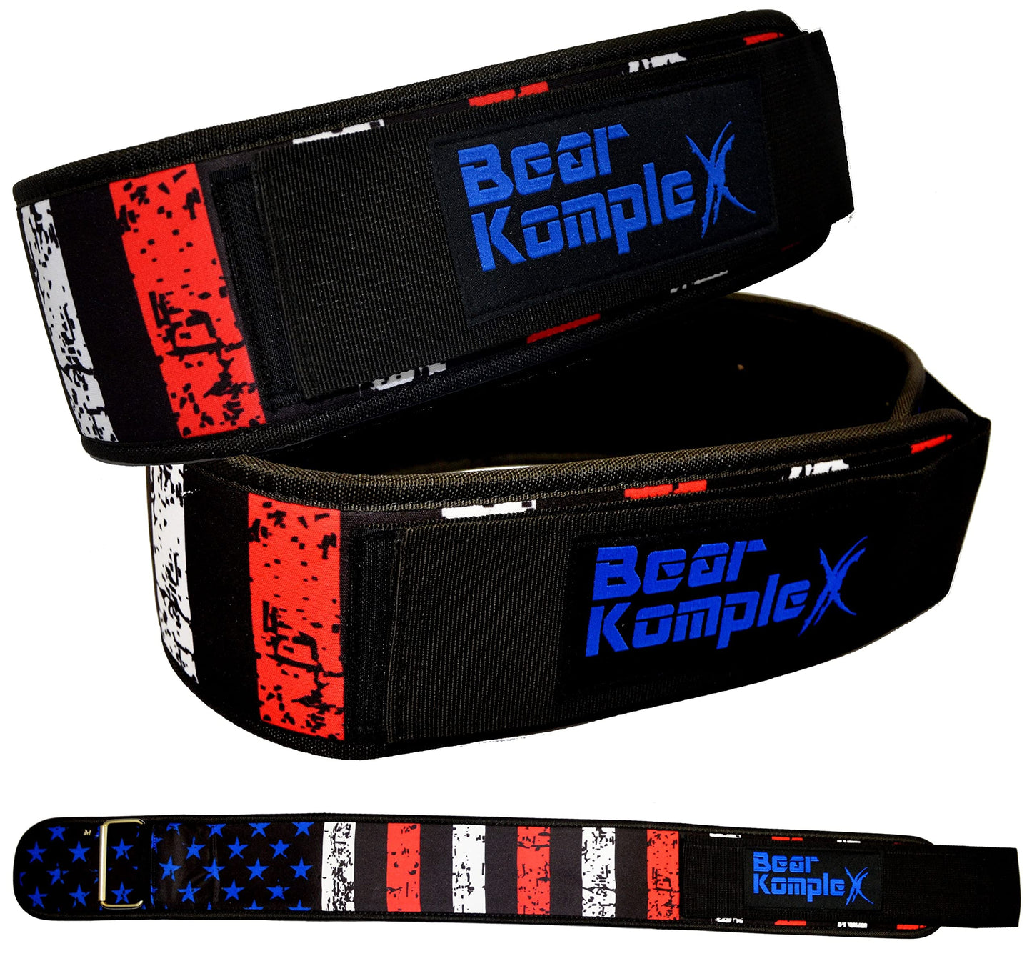 Bear KompleX 4" Straight Weighlifting Belt for Powerlifting, Squats, Weight Training and More. Low Profile with Super Firm Back for Comfort