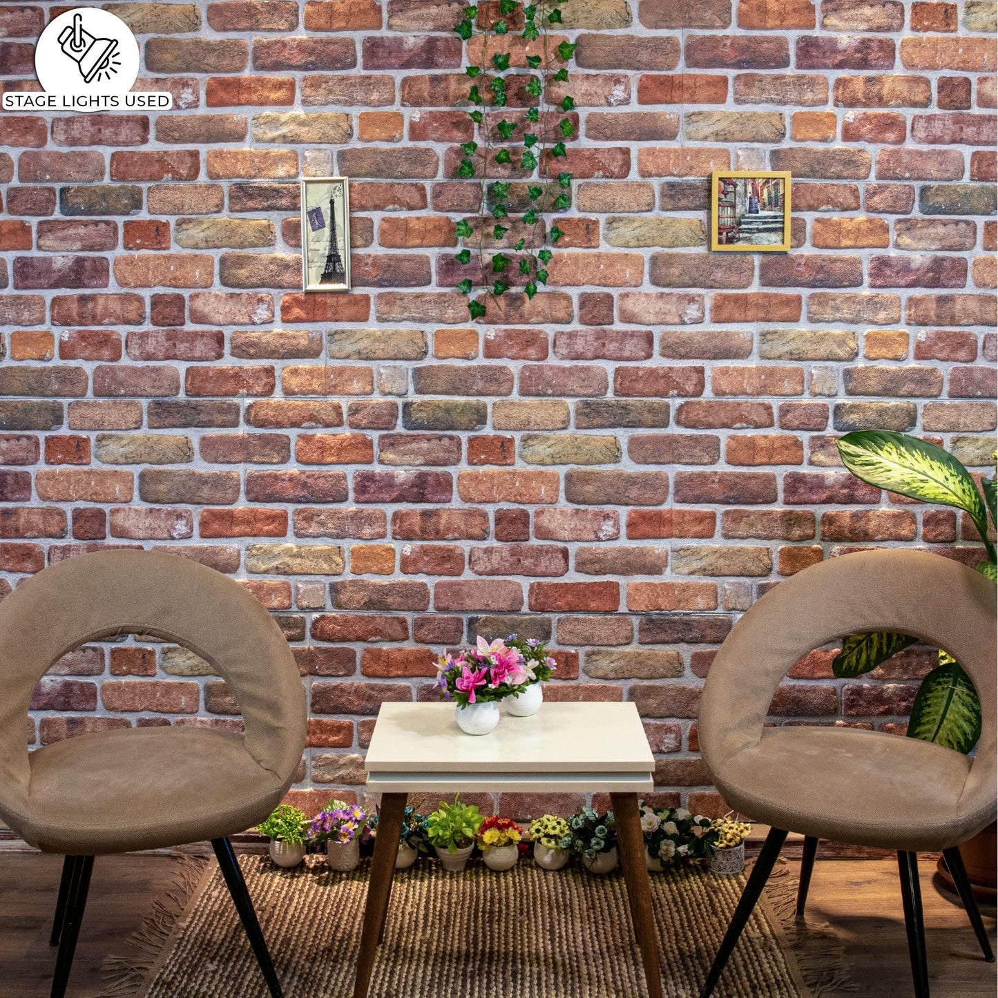 Dundee Deco 3D Wall Panels Faux Brick - Cladding, Brown Beige Stone Look Wall Paneling, Styrofoam Facing for Living Room, Kitchen, Bathroom, Balcony, Bedroom, Set of 5, Covers 27 sq ft