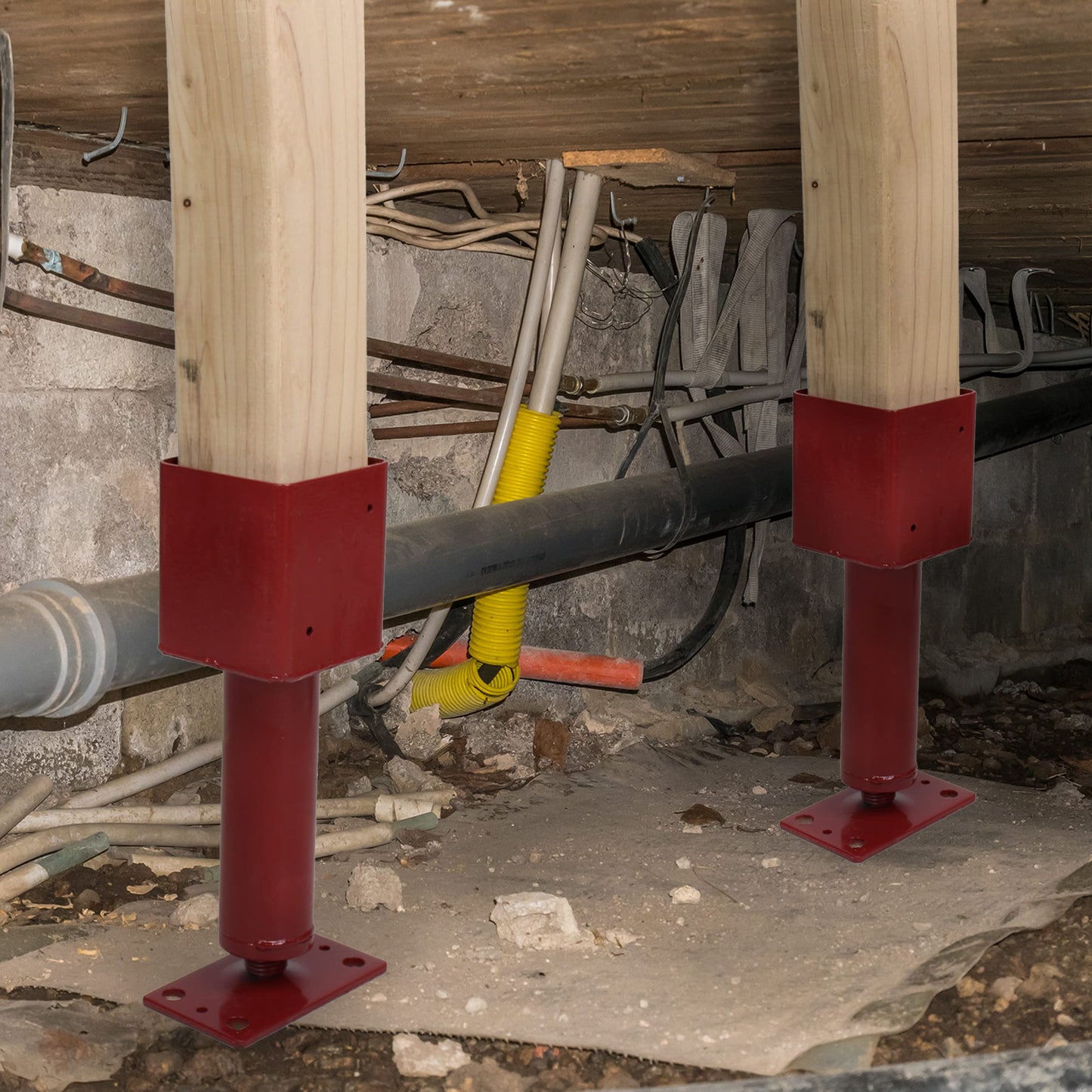 BISupply Screw Jack Post 1 Pack - Temporary House Jacks for Leveling 4x4 Crawlspace Basement Shore Beams