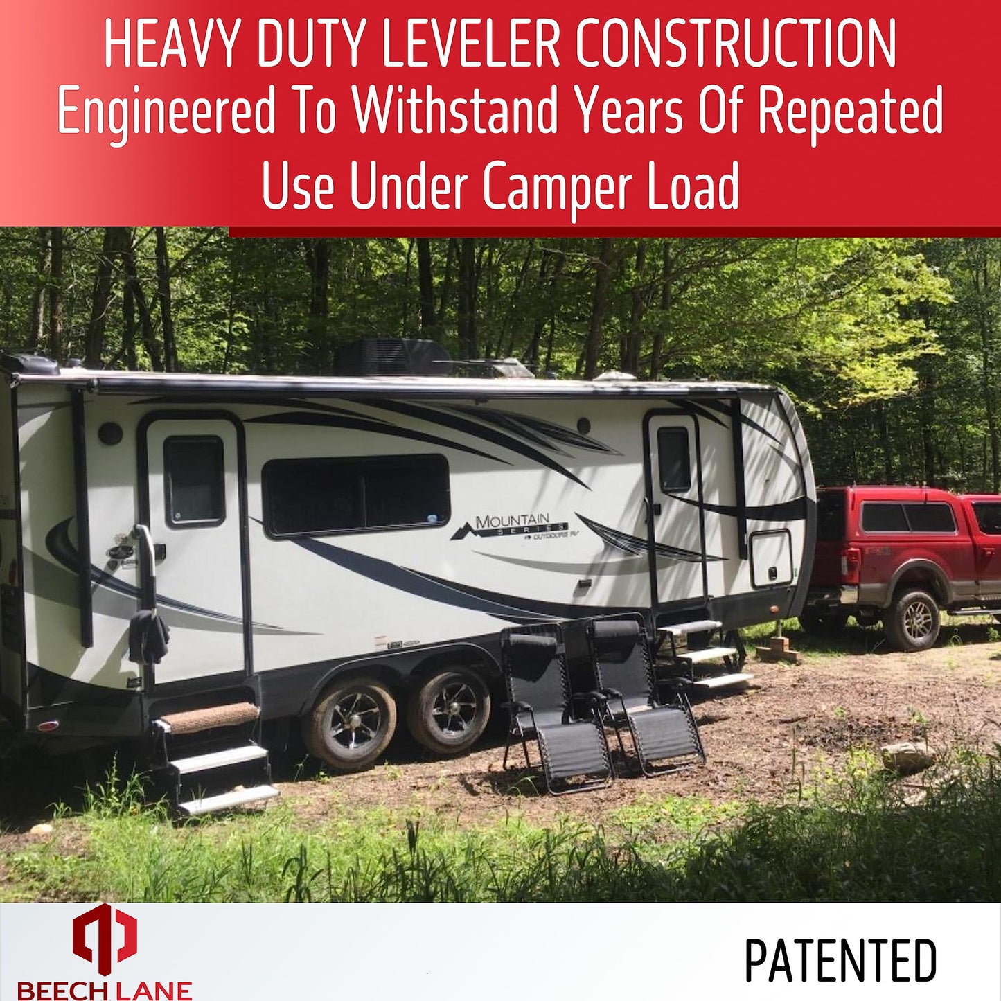 Beech Lane Camper Leveler 2 Pack with Carrying Bag - Precise Camper Leveling, Includes Two Curved Levelers, Two Chocks, Two Rubber Grip Mats, and A Carrying Bag, Patented