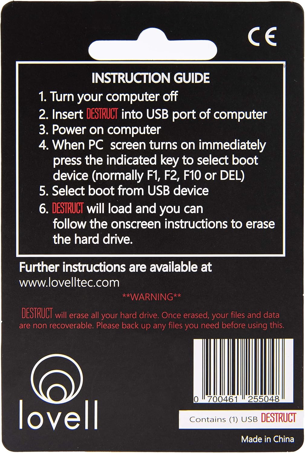 DESTRUCT USB - Military Grade Data Eraser for Hard Drives