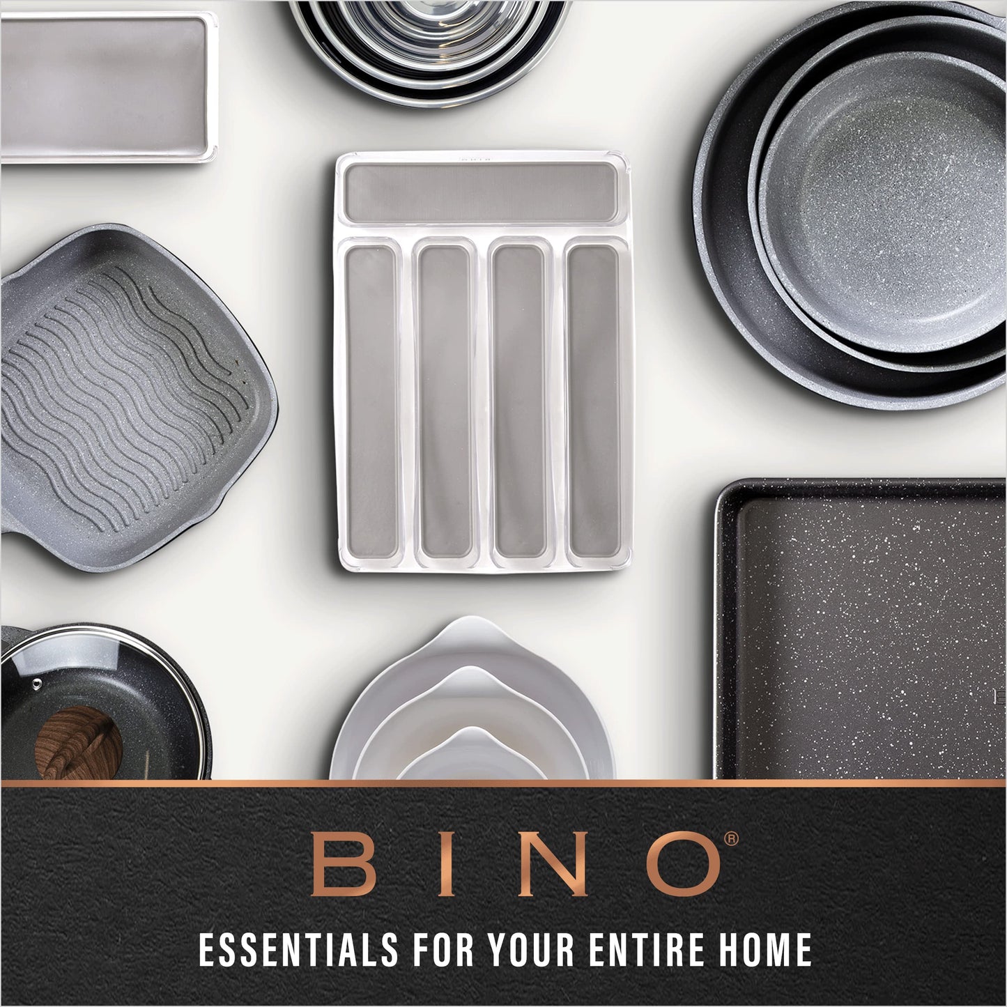 BINO | Plastic Storage Bins, Medium - 2 Pack | THE LUCID COLLECTION | Multi-Use Built-In Handles | BPA-Free | Clear Storage Containers | Fridge Organizer | Pantry & Home Organization