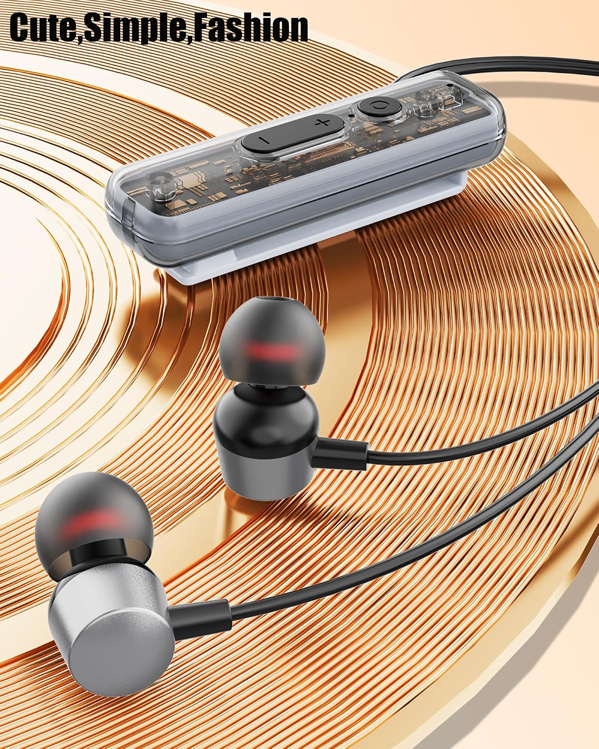 ZXQ Lapel-Clip Neckband Bluetooth Earbuds with Microphone,Magnetic Clip in-Ear Wireless Headphone Earphone