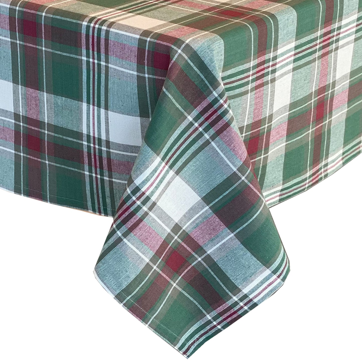 Trends Collection Christmas Cottage Plaid Cotton Weave Holiday Tablecloth, 60" x 102" Oblong/Rectangle
