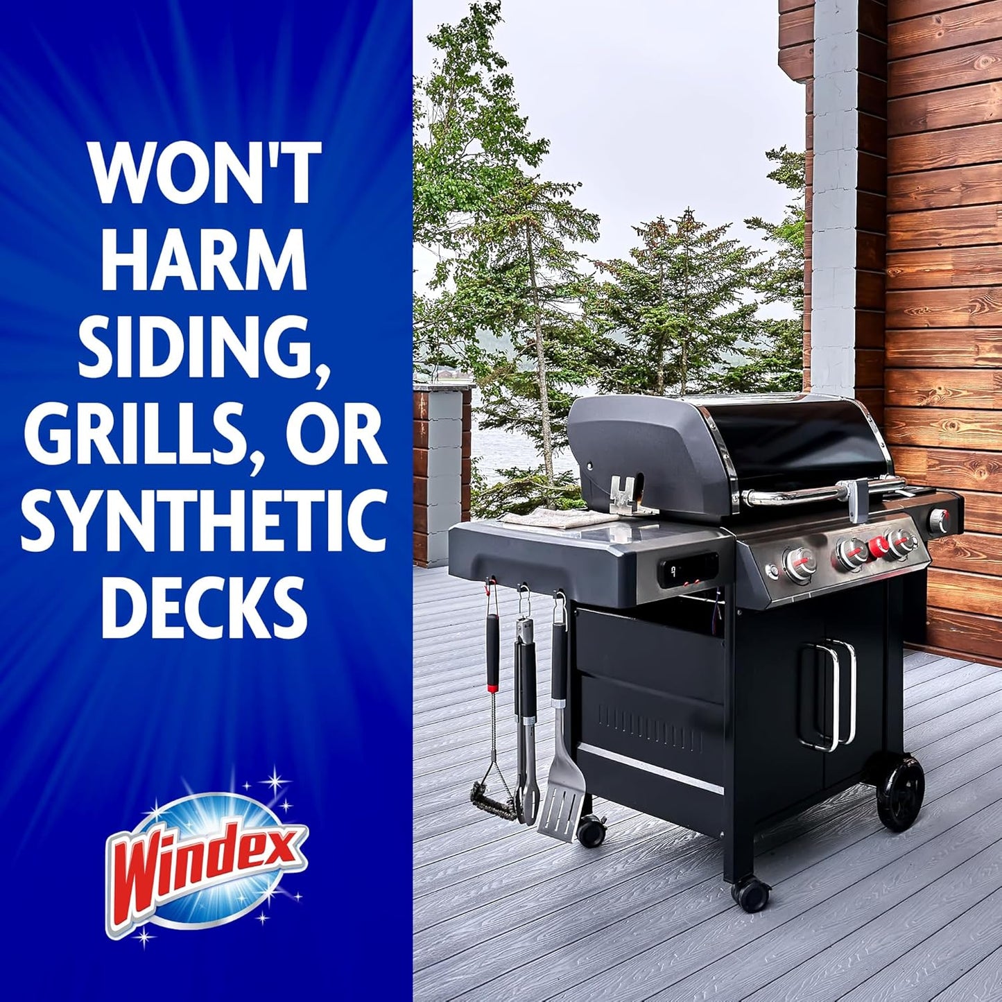 Windex Outdoor Window & Glass Cleaner - Ammonia-Free Formula for Deep Cleaning | 32 Fl Oz (Pack of 2)