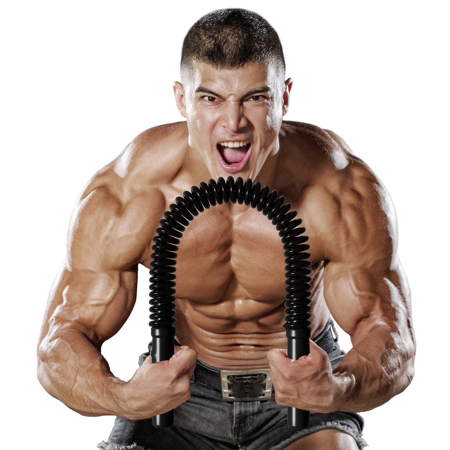 Zenooze Power Twister Bar, Chest Exerciser for Men, The Ultimate Upper Body Chest Workout Equipment for Strengthening Your Chest, Shoulders, Forearms, Biceps, and Arms Barra para Hacer Ejercicio