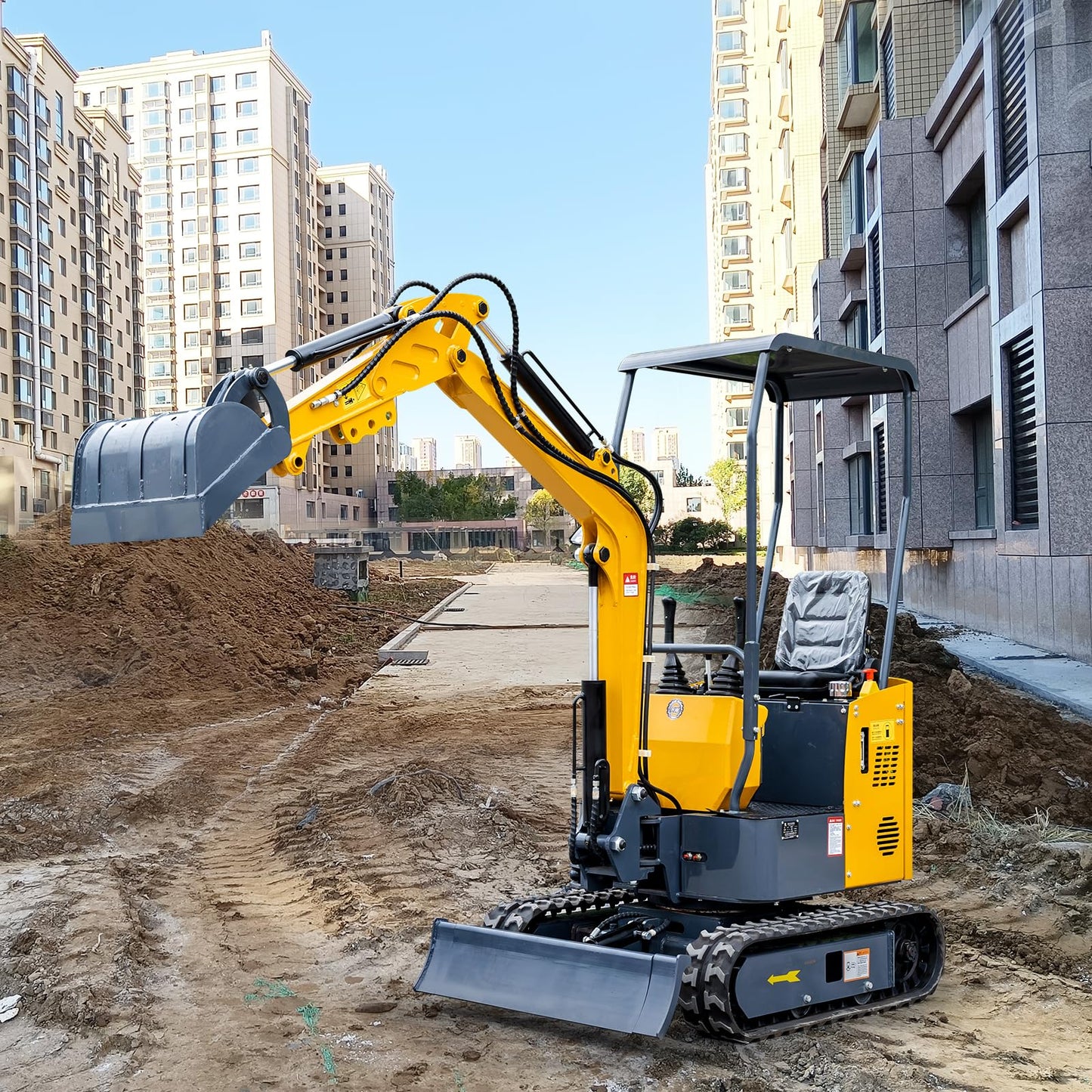 No Teeth Mini Excavator Bucket, Flat Tooth Backhoe Attachment, Small Digger Buckets, for Excavators, Span: 90MM/3.54in, Hole Diameter: 25MM/0.98in, Center Wheelbase: 90MM/3.54in (20cm/7.87in)