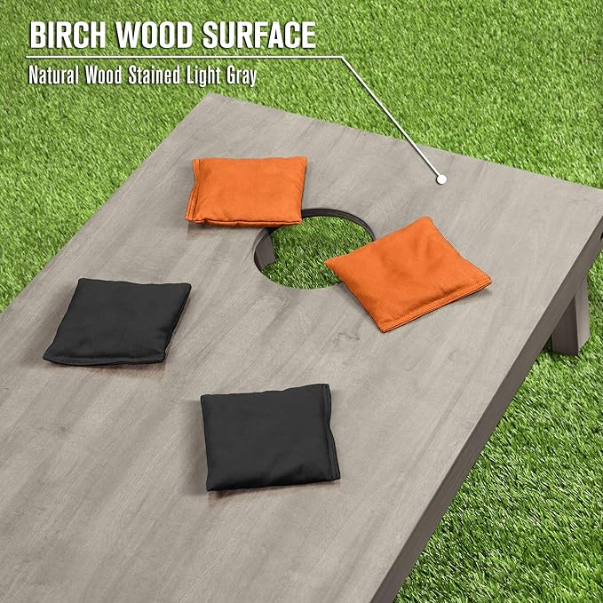 GoSports 4 ft x 2 ft Regulation Size Wooden Cornhole Boards Set - Includes Carrying Case and Bean Bags (Choose Your Colors) Over 100 Color Combinations