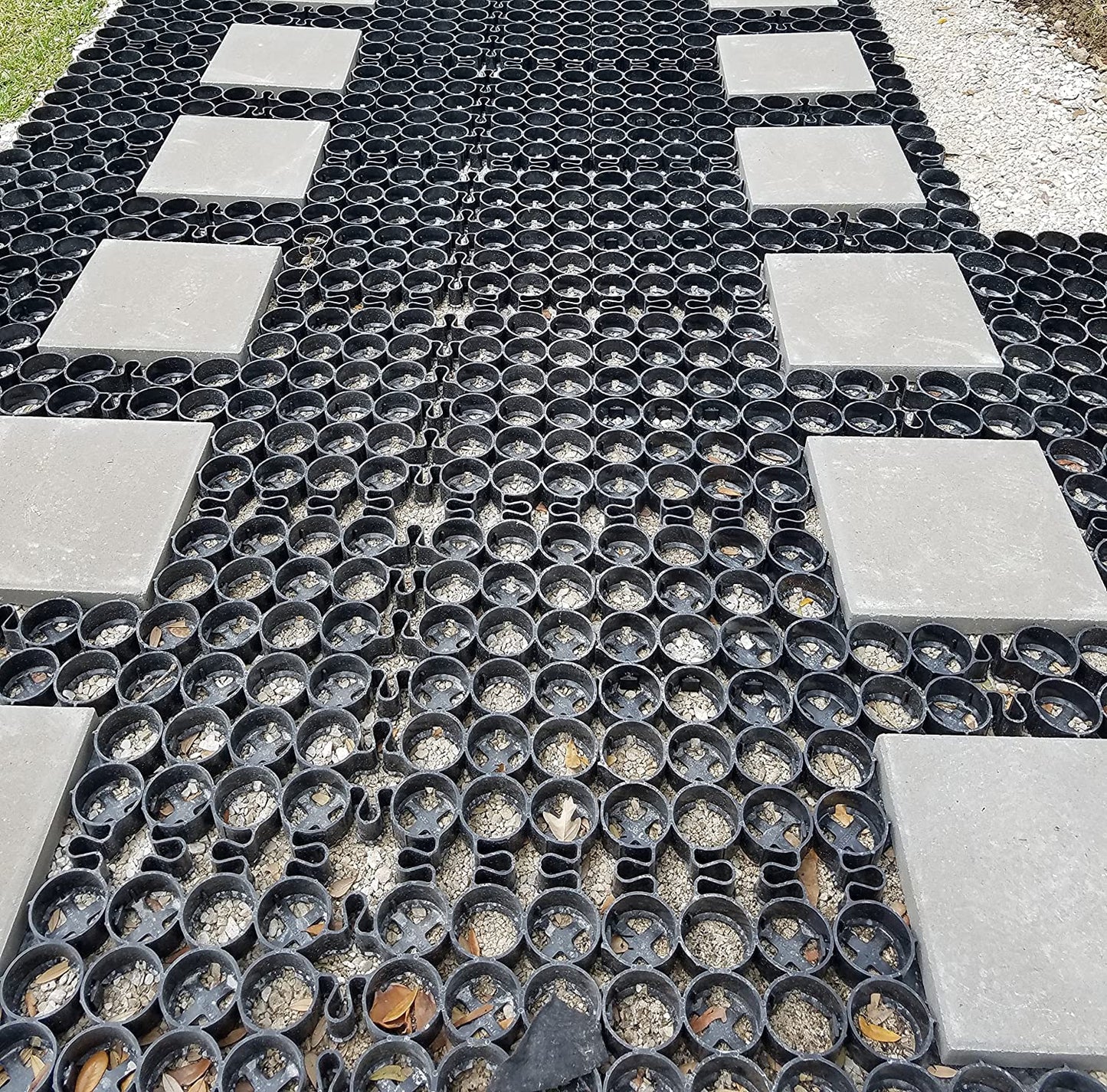 TRUEGRID | Deco Permeable Pavers | Designed as Outdoor Pavers for The Driveway, Garden, Patio, or as Stepping Stone Support for Walkways, Poolside, DIY Projects | 1.8" Depth | Sample Pack of 2