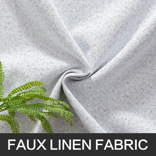 MIULEE Full Blackout Curtain - Linen Texture Thermal Insulated Grommet Panels | 52x45 Inch, Grayish White