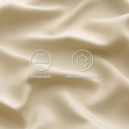 Bedsure Cooling Twin Sheets - Breathable Rayon from Bamboo, Soft & Silky Bedding Set, Deep Pocket Up to 16 Inches, Alabaster Gleam