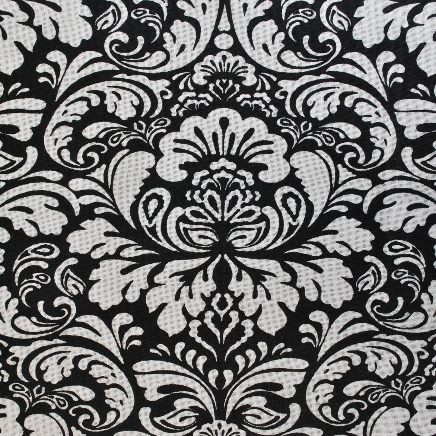 DII Damask Cotton Tablecloth, 70" Round, Black