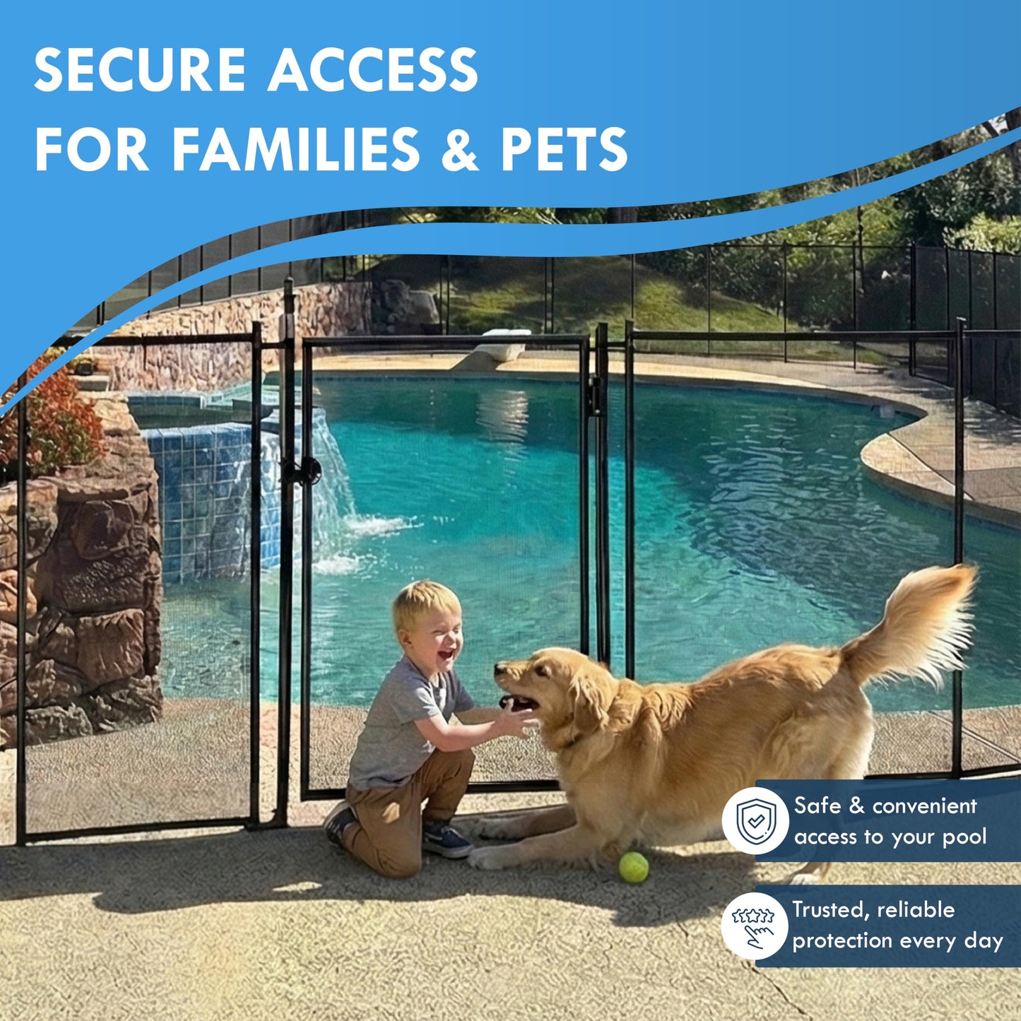 Pool Fence Gate Kit : 4-Foot Black, Self-Closing, Lockable & Ready to Install, Complete DIY Safety Fence Gate