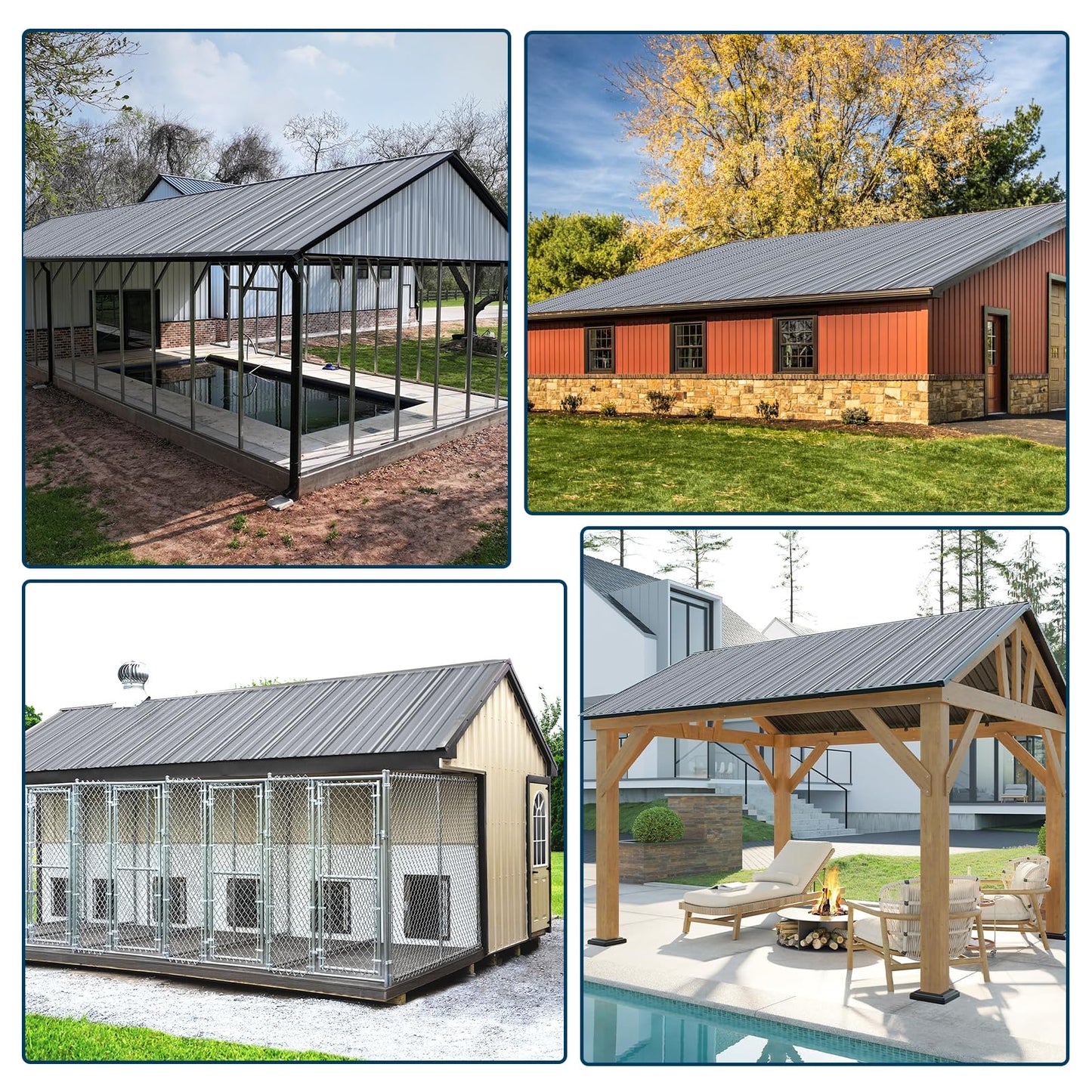 50 Pack Large Metal Roofing Panels, 72" x 36" Each, 900 Sq. Ft. Coverage, Corrugated Galvanized Roofing Panels for Residential Commercial Roofing, Fencing, Wall Siding (Silver)