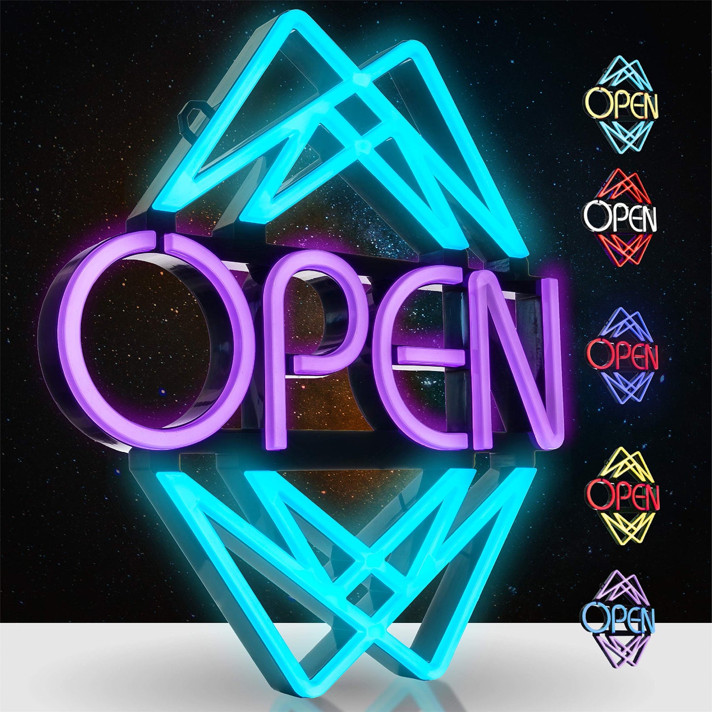 Open Sign for Business with 49 Color Combinations – ULTRA BRIGHT LED Neon Sign Visible Day and Night – Large Window Sign – by Element Lux Signs – 20 x 22in