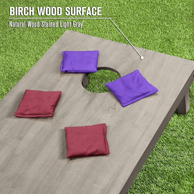 GoSports 4 ft x 2 ft Regulation Size Wooden Cornhole Boards Set - Includes Carrying Case and Bean Bags (Choose Your Colors) Over 100 Color Combinations