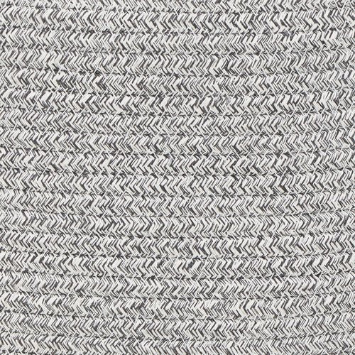 Deco 79 Polyester Living Room Stool Chevron Textured Ottoman with Black Wooden Legs, Foot Stool 17" x 17" x 17", Light Gray