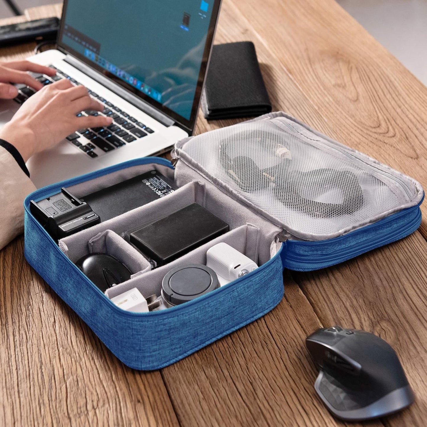 SELLYFELLY Electronic Bag Travel Cable Accessories Bag Waterproof Double Layer Electronics Organizer Portable Storage