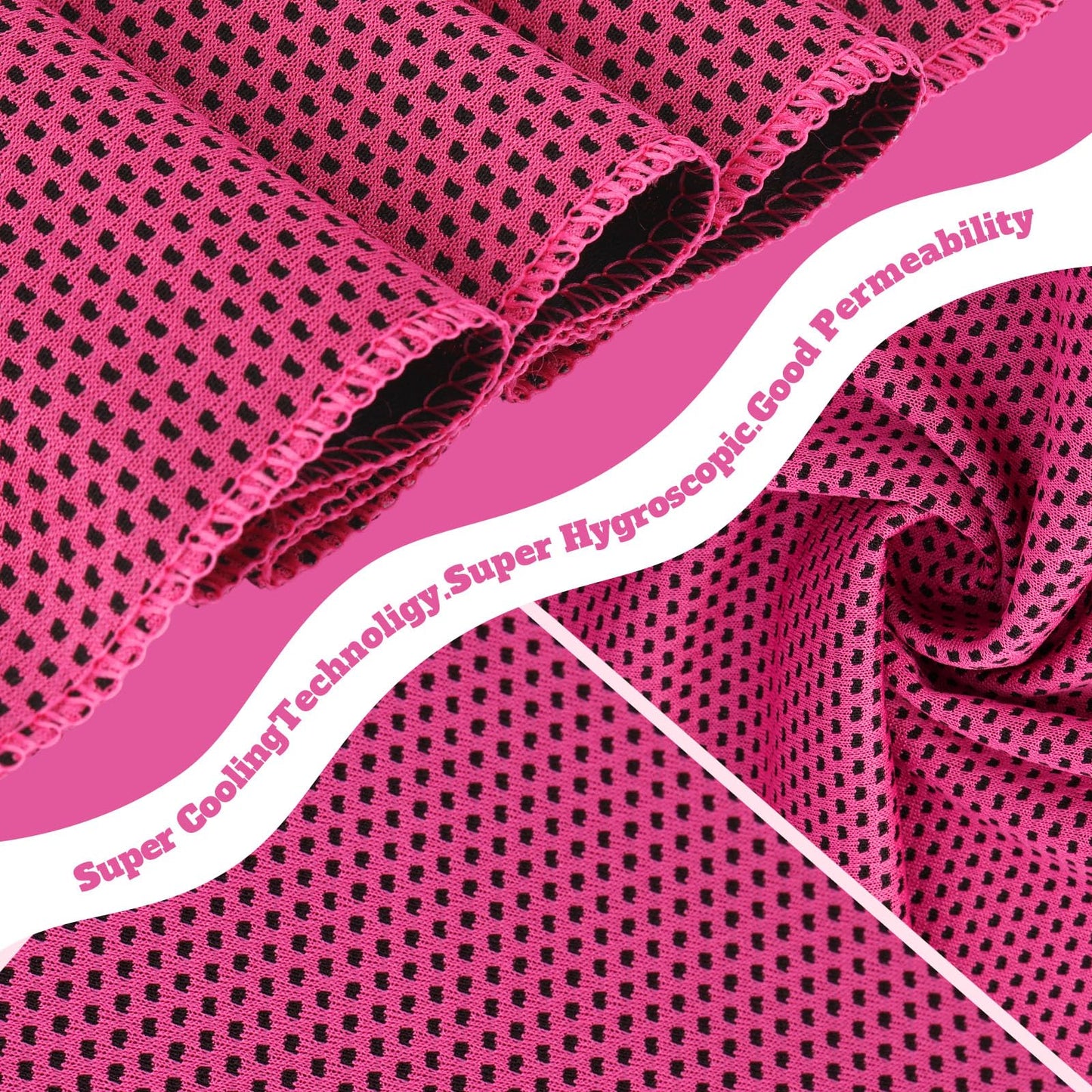 Honoson 20 Pack Cooling Towels Bulk 27 x 16 Inch Ice Breathable Soft Chilly Sweat Rag Cold Towels for Neck and Face for Hot Weather Yoga Gym Sport Running Golf Workout Fitness Camping(Rose Red)